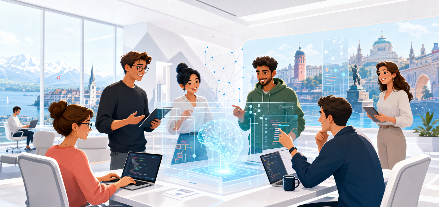AI Engineering Team bei der Planung digitaler Produkte